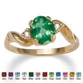 14k Gold-Plated Simulated Birthstone Ring