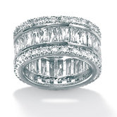 Brass Round Cubic Zirconia Eternity Band Ring