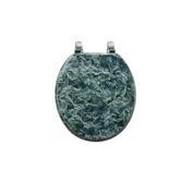 Marbleized Molded Wood Toilet Seat in Green