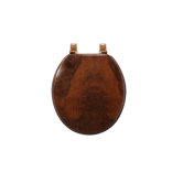 Marbleized Molded Wood Toilet Seat in Medium Wood