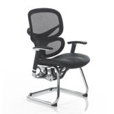 Wave Mesh Back Leather Chair