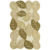 Nature's Beauty Warm Earth Beige Elm Leaves Rug