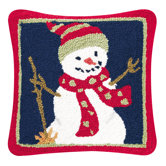 Snowman Hooked Pillow