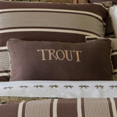 Trout Embroidered Pillow