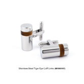 Men's Jewelry Stainless Steel Cufflink with Tiger Eye