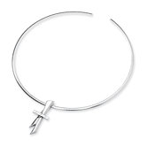 Sterling Silver and Diamond Cross Slide Necklace