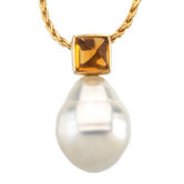 14k  S. Sea Cult. Pearl Cit. Pendant5mm11mmFine Circle