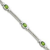 Sterling Silver Peridot Bracelet - Box Clasp