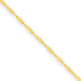 14K Spring Ring Singapore Chain Bracelet