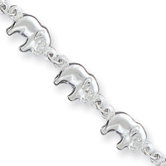 Sterling Silver Lobster Claw Elephant Bracelet