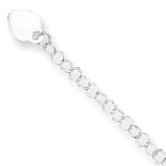 Sterling Silver Box Clasp Heart Charm Lobster Claw Childs Bracelet