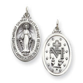 Reversable Sterling Silver Miraculous Medal Charm