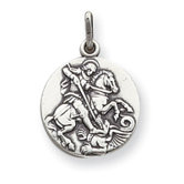 Sterling Silver Saint George Medal Charm