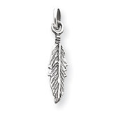 Sterling Silver Antiqued Feather Charm