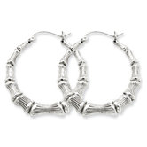 Sterling Silver Bamboo Hoop Earrings