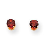 14k 4mm Round January Birthstone Garnet Post Earrings