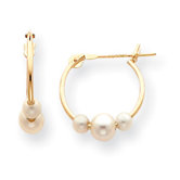 14k Pearl Hoop Earrings