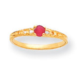 14k 3mm Ruby Birthstone Childrens Ring