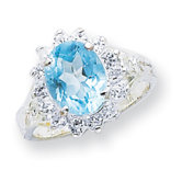 Sterling Silver Oval Halo Ring