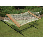 Single Cotton Rope Soft Sides Hammock & Stand