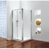 Premier Corner Frameless Swing Shower with Riser Tray