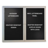 Outdoor Enclosed Letterboards,2-Door,4'x3',Aluminum Frame