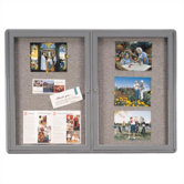 Ovation Radius Fabric Tackboard with Two Hinged Doors