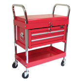 Rolling Metal Tool Cart with 2 Drawers