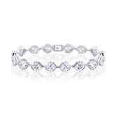 Classy and Elegant Princess Cut Gemstone Bracelet in Sterling Silver