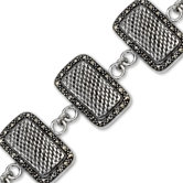 Vintage Composition Sterling Silver Marcasite Mesh design 71 2 inches Link Bracelet
