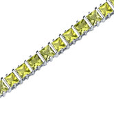 Gracefully Impressive 10.00 Carat Total  Weight Princess Cut Amethyst Gemstone Bracelet in Sterling Silver