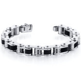Fancy Clasp Stainless Steel Bike Chain Style Mens Bracelet