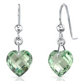 Extraordinary 6.50 carats Heart Shape Genuine Gemstone earrings in Sterling Silver