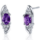 Dashing Dazzle 1.50 Carats Gemstone Oval Cut Cubic Zirconia Earrings in Sterling Silver