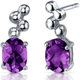 Bubbly 1.50 Carats Gemstone Oval Cut Earrings in Sterling Silver