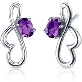Rhythmic Curves 1.50 Carats Gemstone Oval Cut Earrings in Sterling Silver