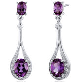 Glamorous 5.00 Carats Alexandrite Oval Cut Dangle Diamond CZ Earrings in Sterling Silver