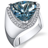 Concave Cutting 8.00 Carats Trillion Cut Ring in Sterling Silver