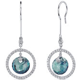 Spherical Cut Gemstone Circle of Life Dangle Earrings