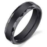 Ceramic Faceted Edge Wedding Band