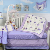 Lavender Flower Garden Baby 14 Piece Crib Nursery Bedding Set