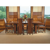 Frank Llloyd Wright Dana-Thomas 84 - 124" W x 48" D Grand Extension 7 Piece Dining Set