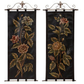 Floral Leather Wall Tapestries (Set of 2)