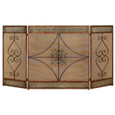 3 Panel Wrought Iron Fireplace Screen