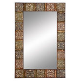 Embossed Metal Frame Wall Mirror