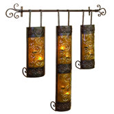Metal and Glass Tealight Sconce