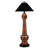 Phoenix Outdoor Floor Lamp in Antiqued Copper with Black Sunbrella&reg; Shade