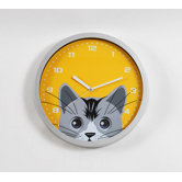 Cat Eye Pendulum Wall Clock in Silver Resin