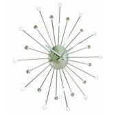 Starburst Wall Clock in Shiny Silvertone
