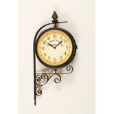 Bracket Wall Clock with Thermometer in Dark